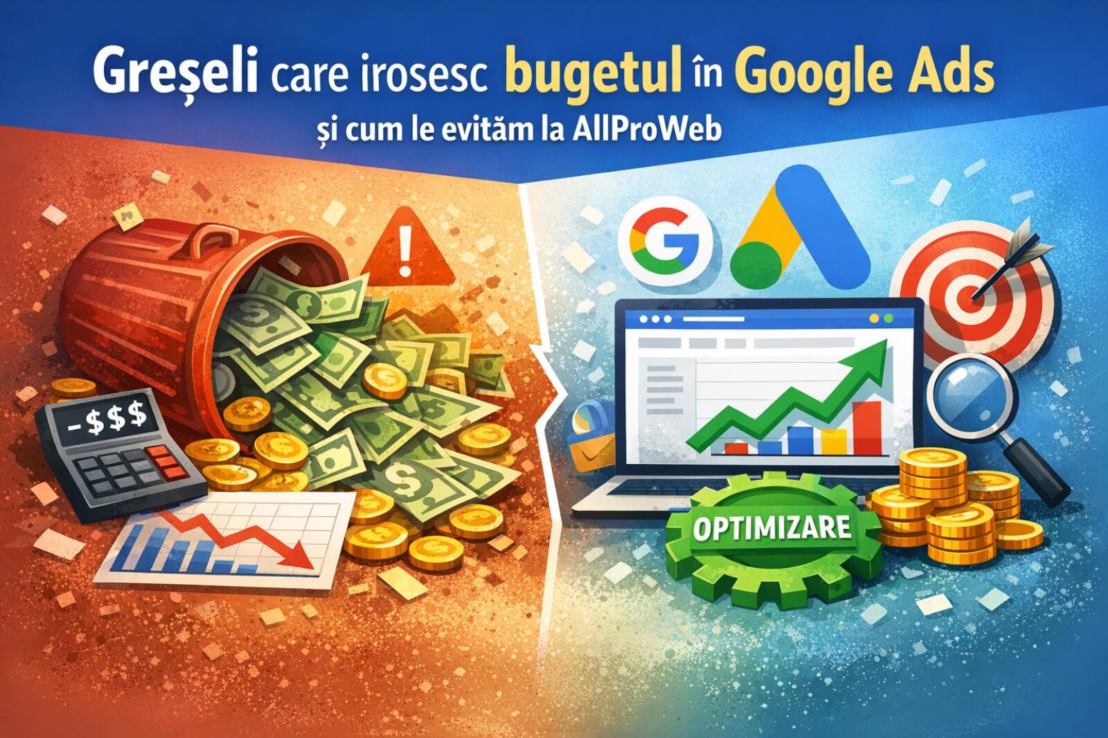 Greșeli care irosesc bugetul în Google Ads