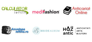 Collage of six brand logos for online retailers and fashion brands (two rows).